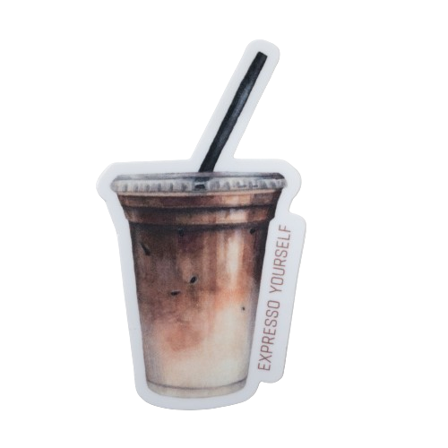 iced coffee waterproof sticker